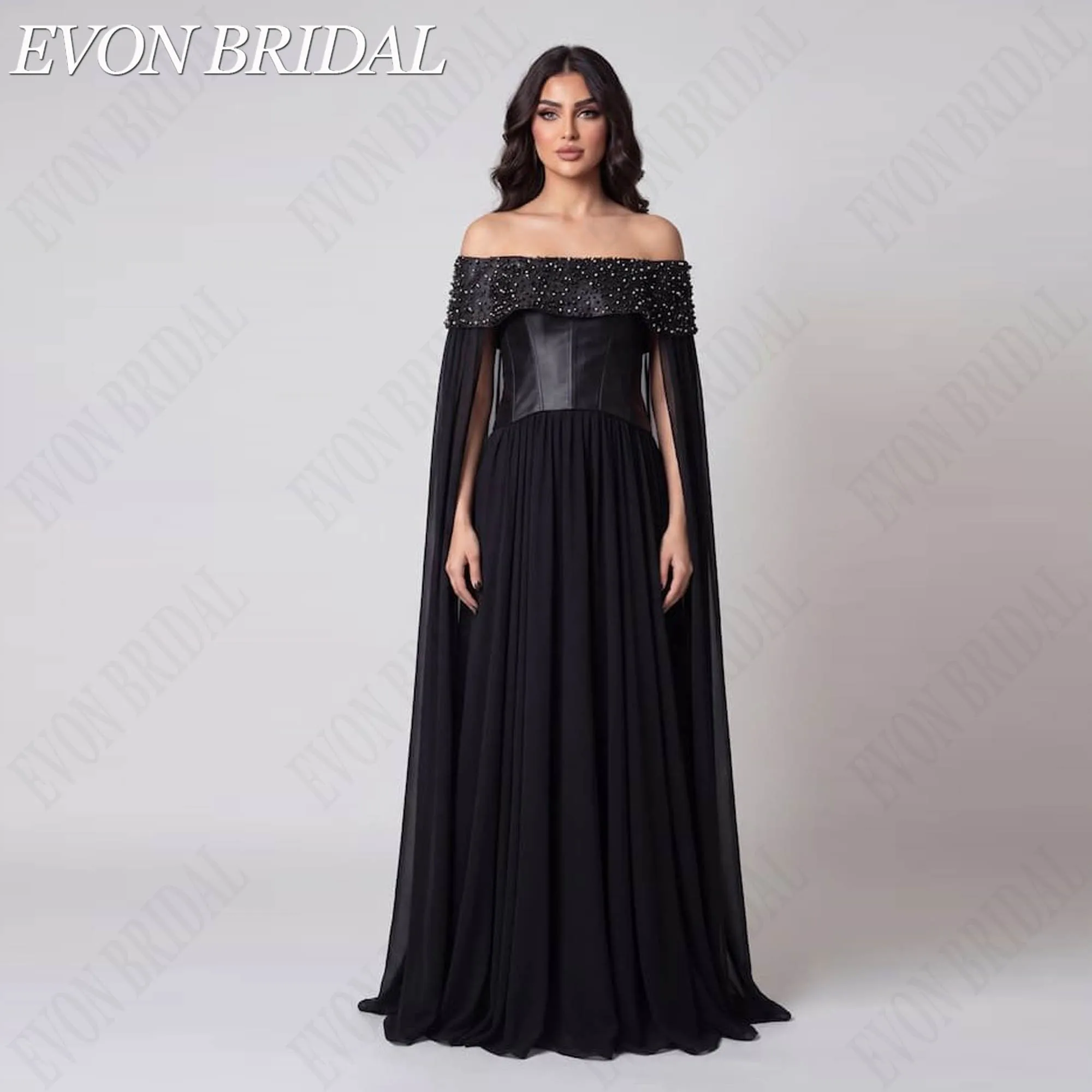 EVON BRIDAL Chiffon Custom Made 2026 Evening Dresses Off The Shoulder A-Line Formal Party Gowns Beading Vintage Robe De Soiré