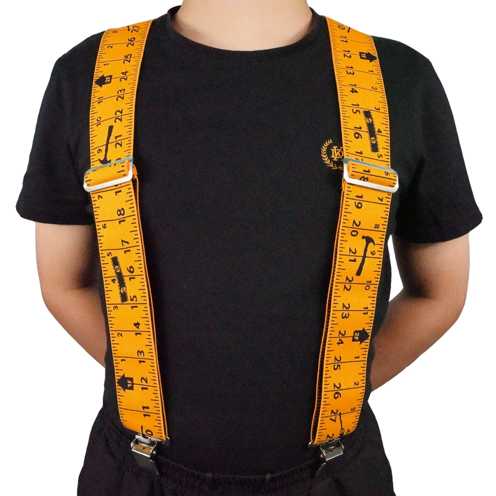 Tirantes Tirantes elásticos y ajustables de 2" de ancho en forma de X con clips muy fuertes - Tirantes resistentes con cinta métrica para hombres