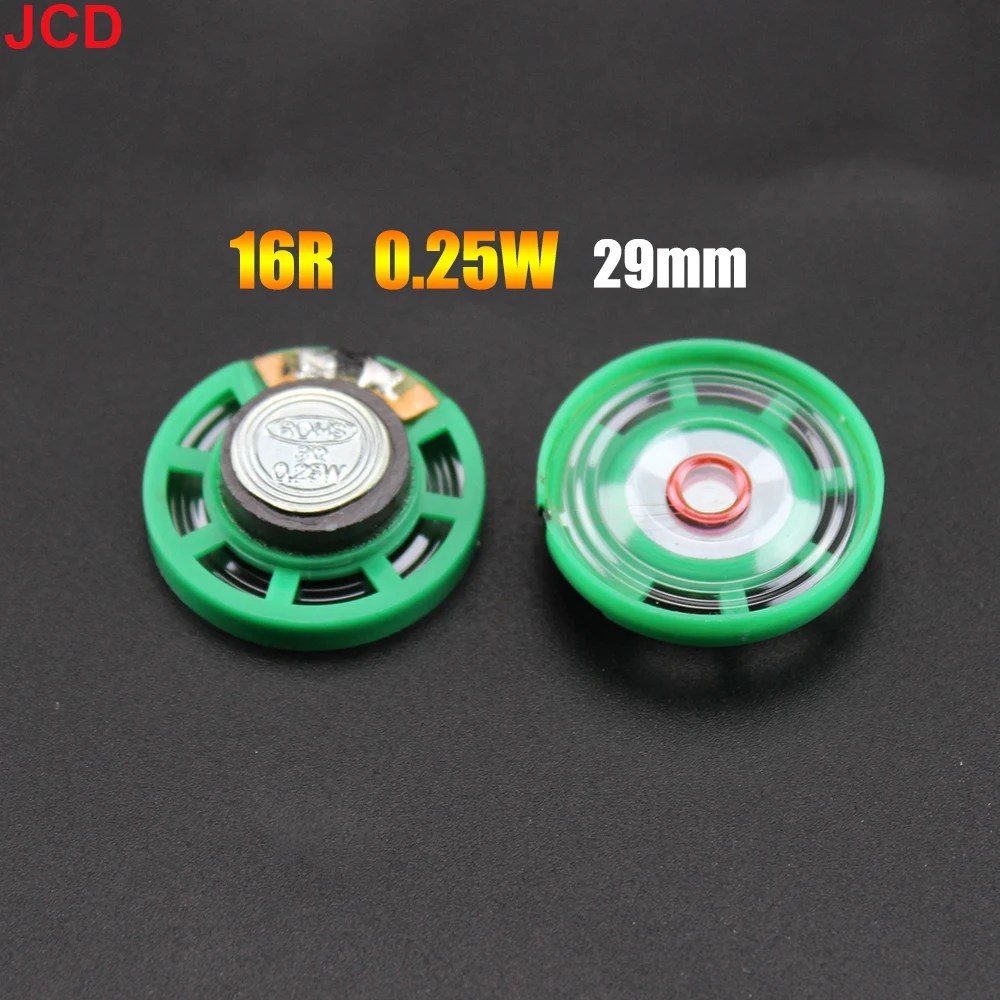 JCD 1pcs 16Ohms Ultra-thin Round Speaker 16R Loudspeaker 0.25W 0.5W Doorbell Horn Toy-car horn  21 23 27 29 36 40 mm Diameter