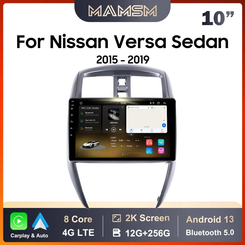 MAMSM Car Radio for Nissan Versa Sedan(LHD) 2015-2019 10.1Inch Android Multimedia Video Audio Player Auto Carplay Stereo 2din