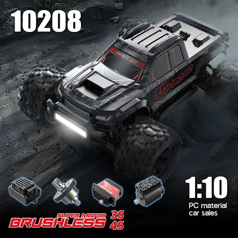 1/10 Mjx Hyper Go 10208 Remote Control Car High Speed Brushless Power Pc Rc Car Shell Rc 4x4 Off Road Rc Drift Car Toy Car