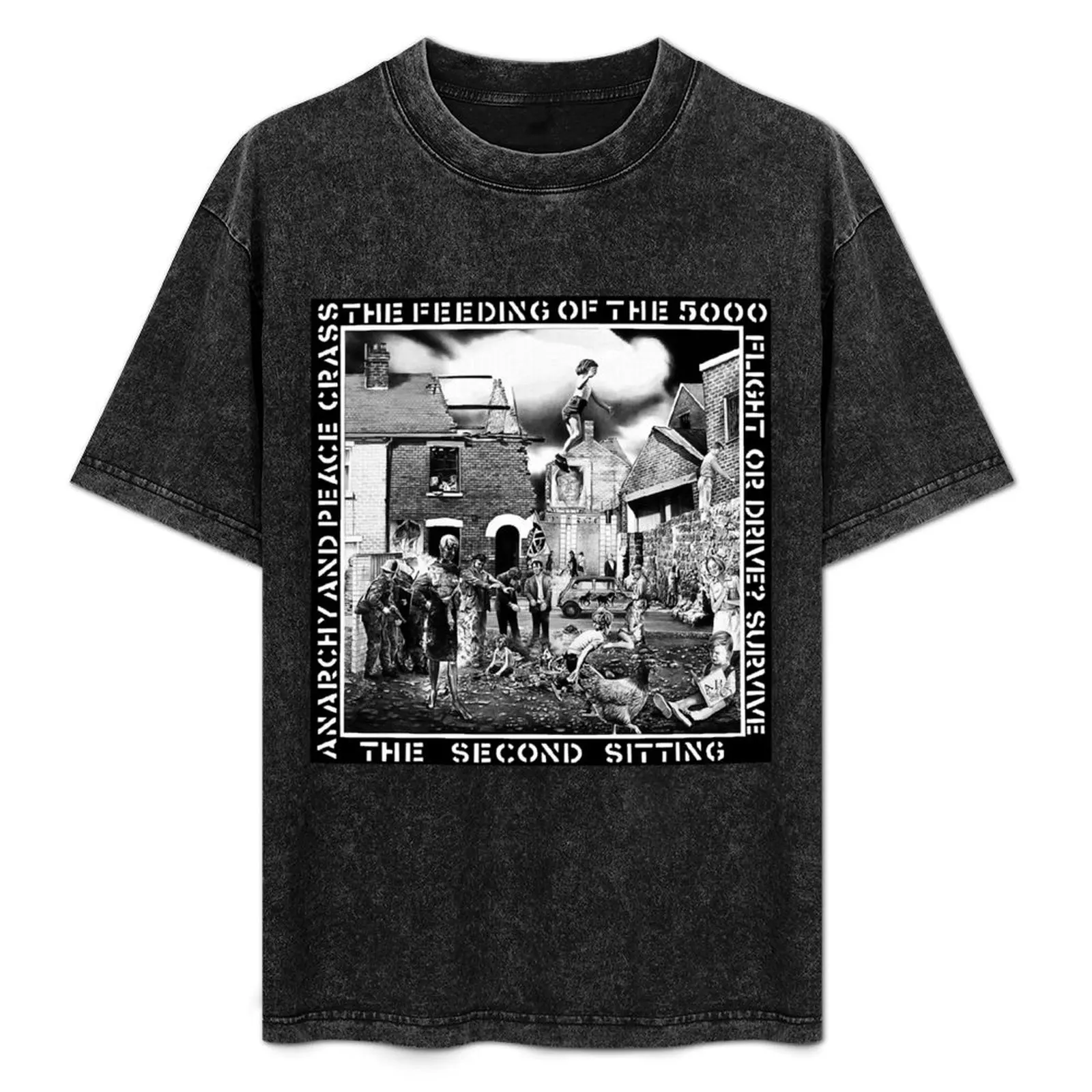 

Dark Grey Crass the Feeding of the Flight or Drive Survive T-Shirt graphics Anime t-shirt men workout shirt