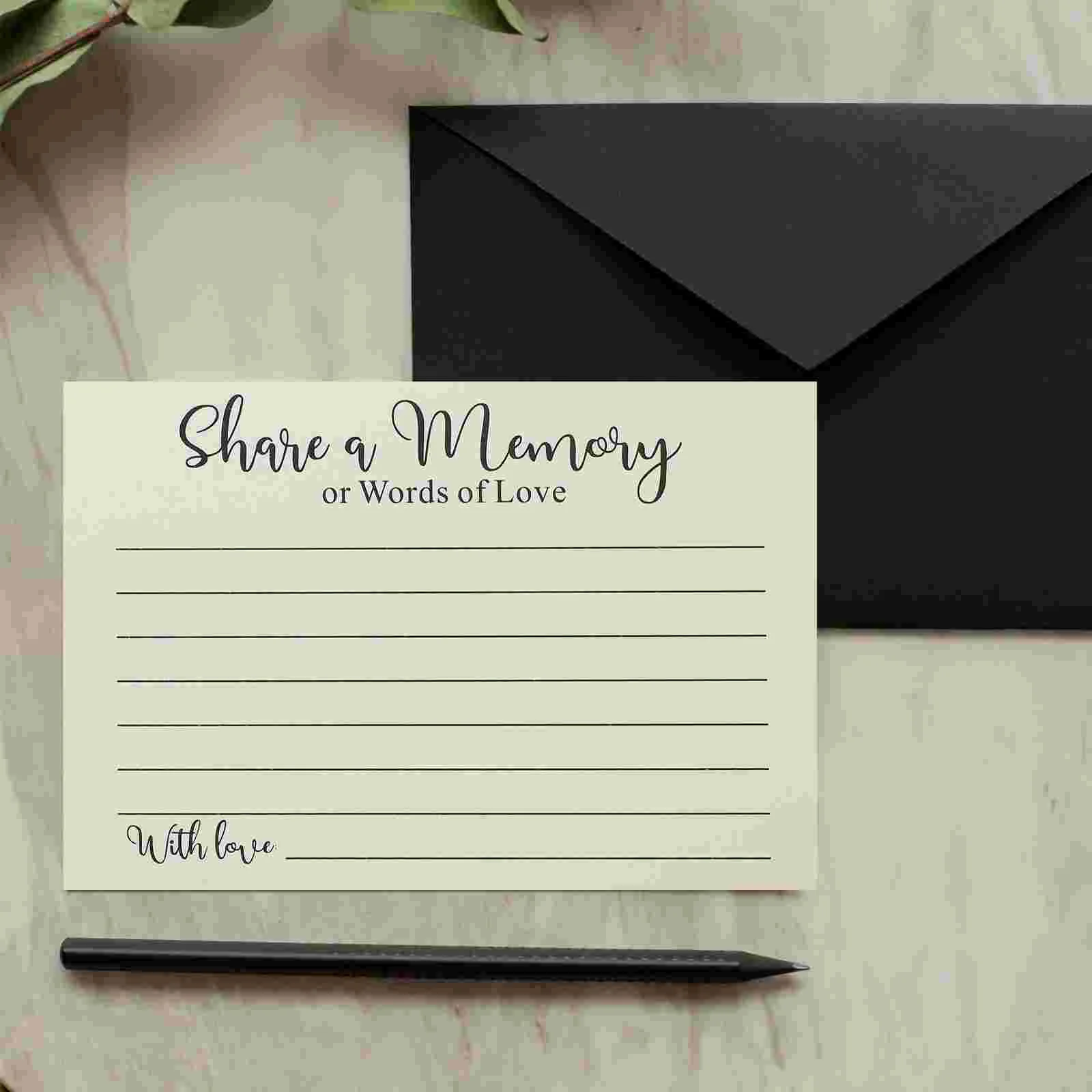 50 Sheets Gift Card Funeral Message 1 Pack/50 Multi-use Share Memory Cards 15x10x01cm Small Memorial Birthday Bride