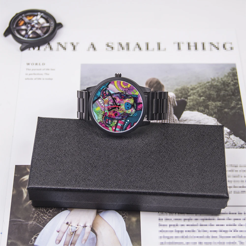 นาฬิกาข้อมือควอตซ์สีโรสโกลด์/สีเงิน ขนาด 45/38 มม. สำหรับผู้ชายและผู้หญิง ของที่ระลึก สายสีดำ ของขวัญ