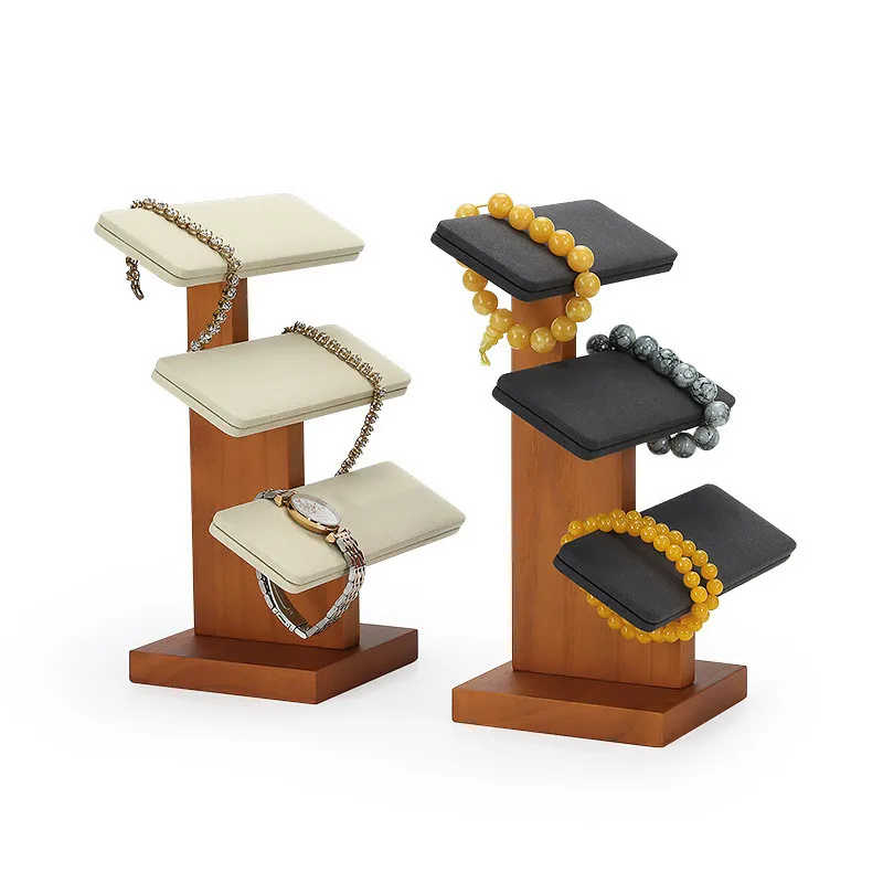 Solid Wood Bracelet Watch Organizer Display Stand T-bar Jewelry Bracelet Display