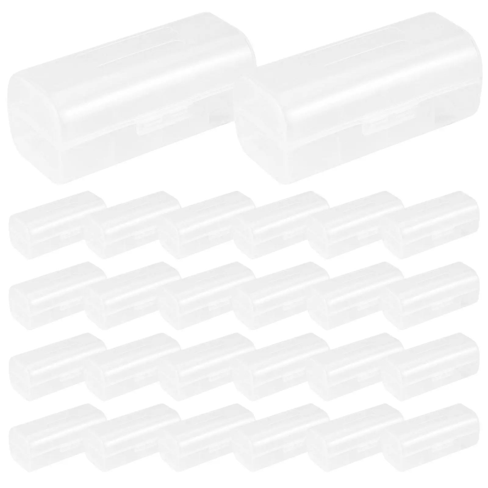 

30Pcs Lightweight Battery Organizer Case Clear Transparent Compact Storage Box for Rechargeable Batteries Portable Travel