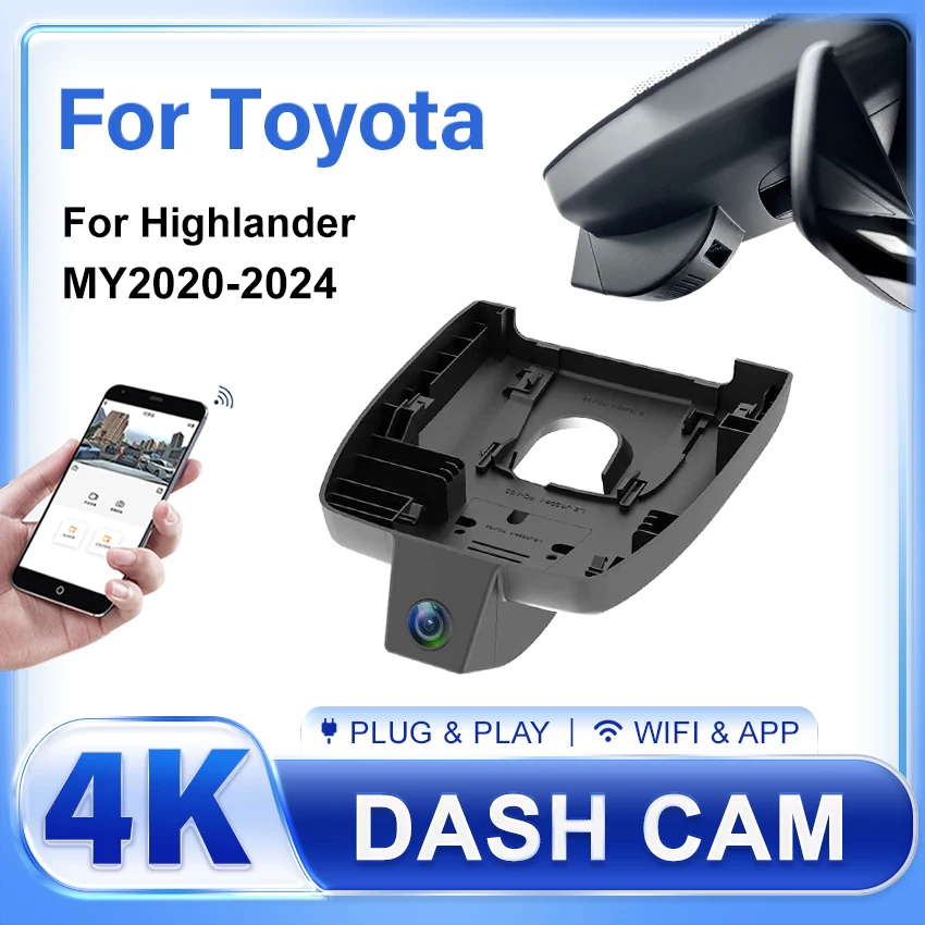 

Dash Camera for Toyota Highlander (XU50 XU70) 2020 2021 2022 2023 2024, 4K Car DVR for Kluger,Accessories for Highlander