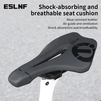 ESLNF Sillín de bicicleta - Cojín de asiento de PU antideslizante y ventilado hueco que absorbe los golpes para bicicletas de montaña y de carretera - Equipo de ciclismo