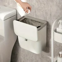Poubelle murale blanche peu encombrante pour la cuisine, nettoyage sans effort, plastique durable, stockage des déchets multifonctionnel 1