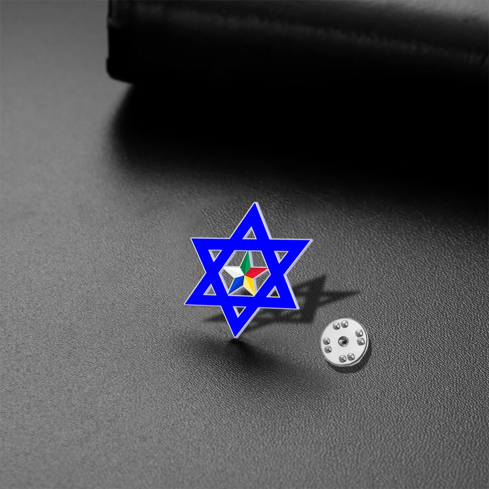 HIPEE Star of David Druze Star Brooch for Women Men Stainless Steel Brooch
