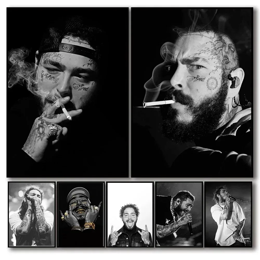 Post Malone Singer Celebrity Rap Singer Poster Music Album Aesthetics Art Wall Interior Decoration Nordic Canvas Painting Images