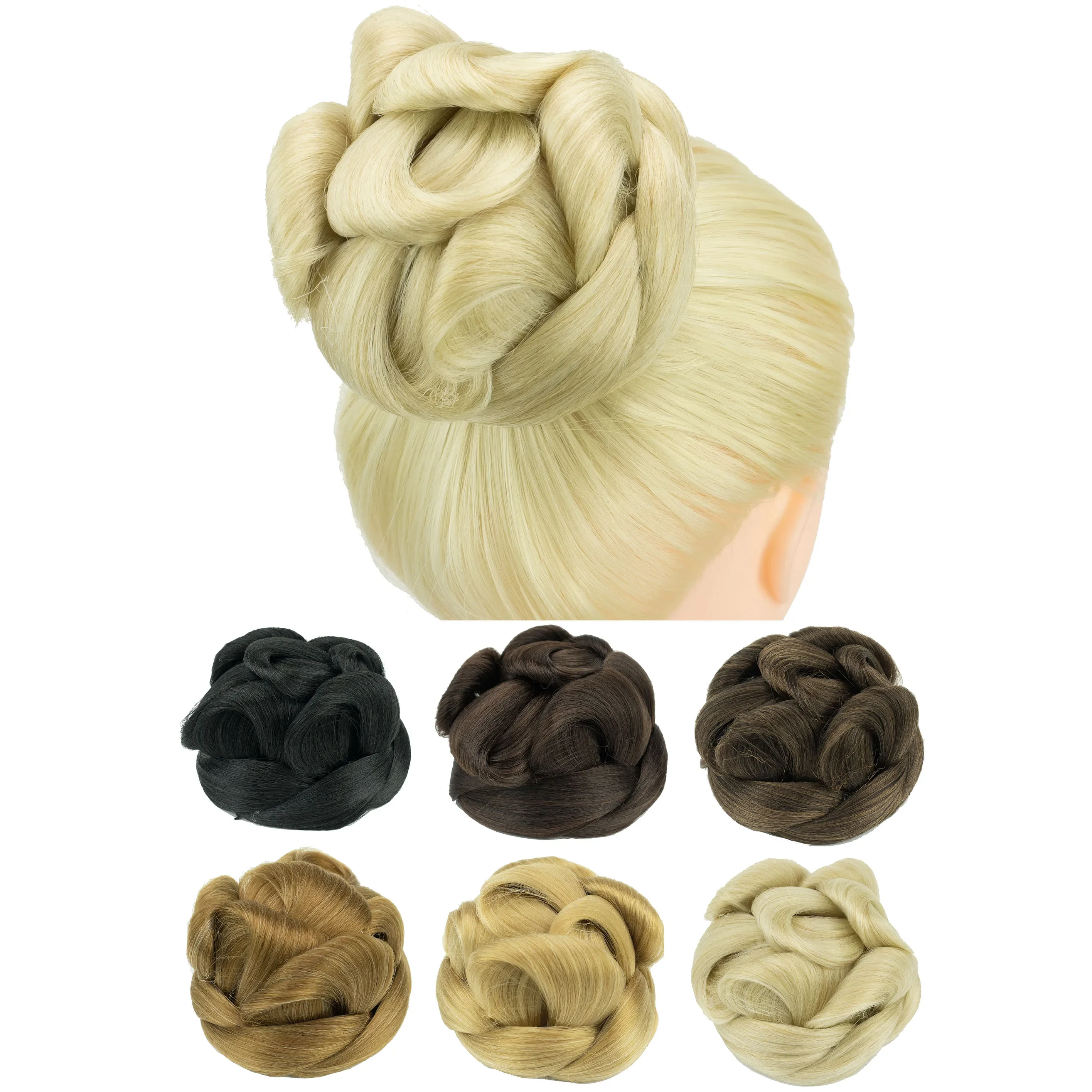 

Soowee Synthetic Hair Braided Messy Curly Chignon Dancer Hair Cover Donut Hairpieces Scrunchies Hair Buns Wig Updo for Party