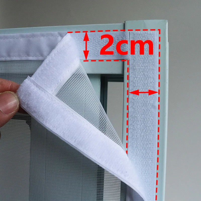 DTGJ-화이트 마그네틱 모기장 문 스크린, 곤충 방지 보이지 않는 유리 섬유 메쉬, 사용자 정의 크기 커튼 얇은 명주 그물 자동 닫기