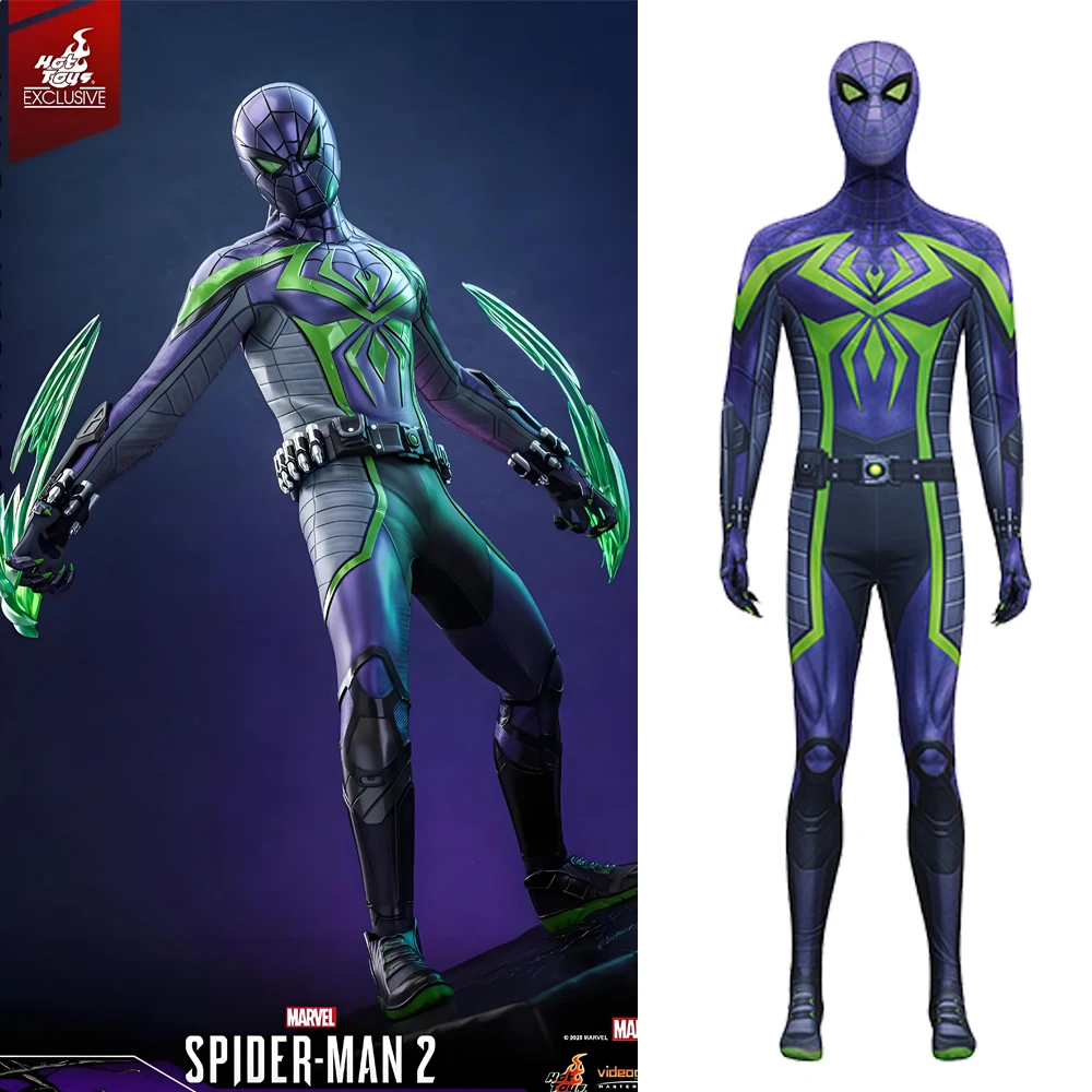 

Marve SpiderMan 2 Cosplay Purple Shadow Dynasty Battle Armor Costume Bodysuit 3DPrinted Spandex Zentai Outfit Halloween Costume