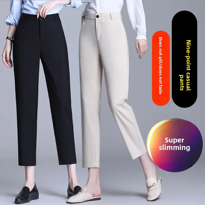 

High Waist Slim Fit Women's Pants Black Professional Style Spring Autumn New Arrival Fashionable Trousers for Ladies
