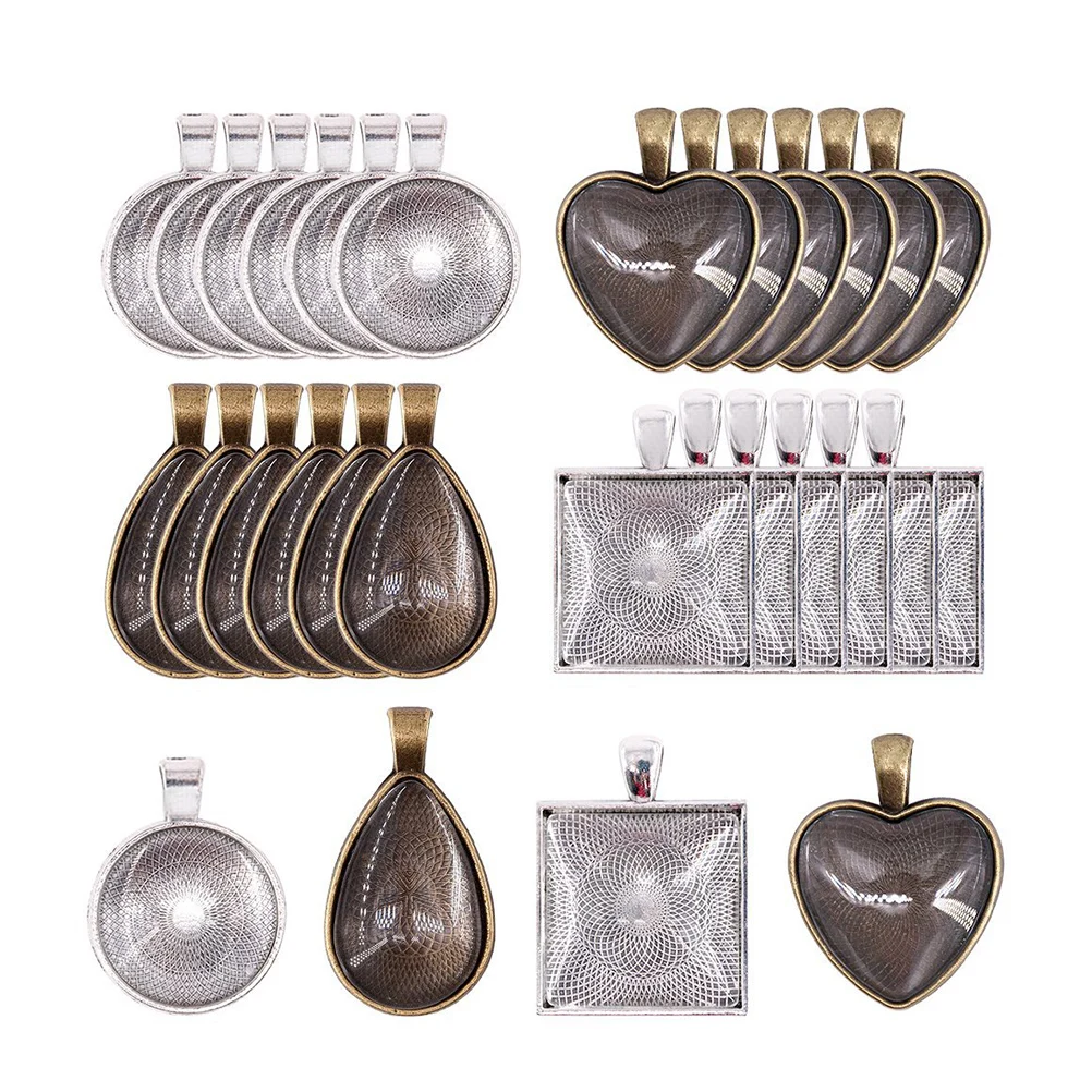 

48 Pcs Alloy Base Bracket Set Necklace Pendant Accessories Jewelry Bracelets DIY
