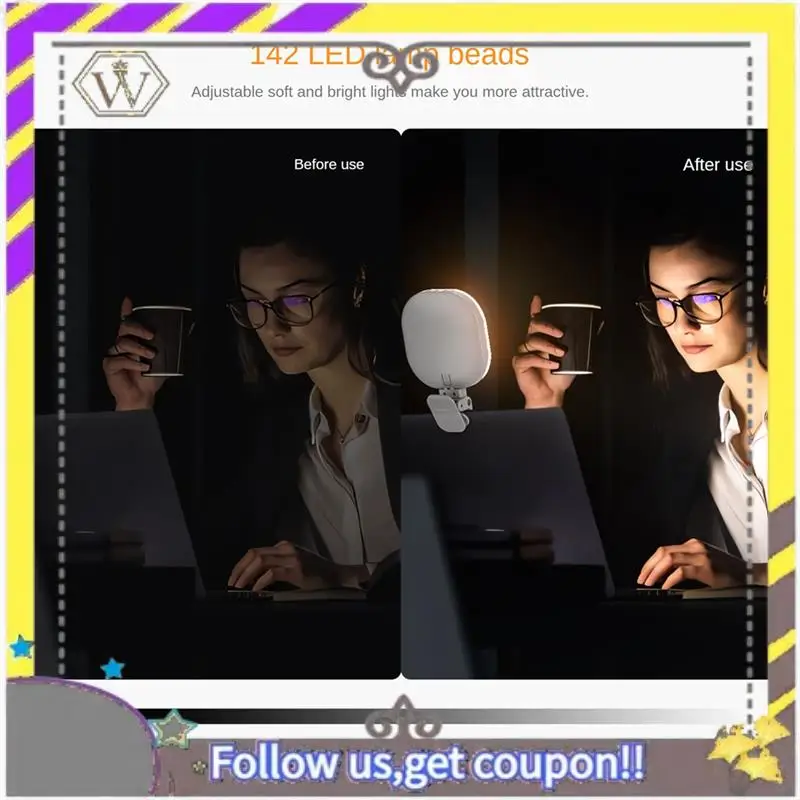 

New 142 LED Selfie Ring Light Rechargeable Selfie Light Clip Video Light For Phone Camera Laptop For Makeup Video Conference