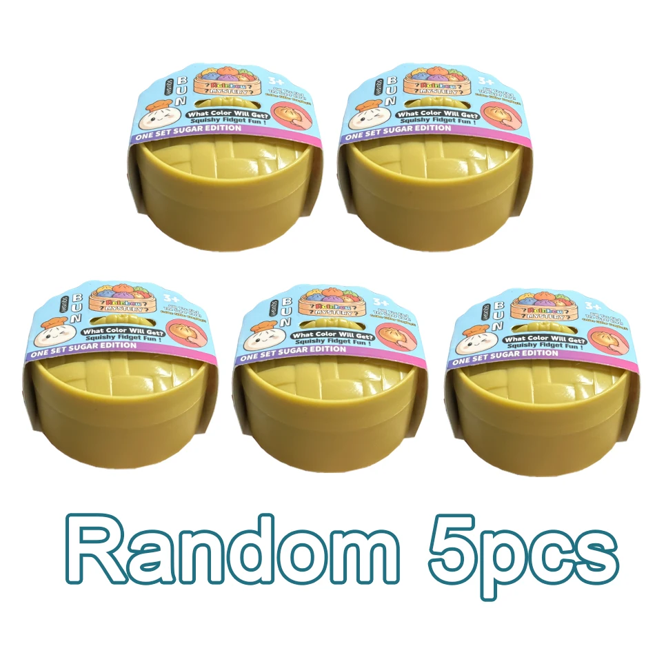 Glitzer-Dumpling-Squishy mit Box: Sensorischer Dampf-Dumpling aus weichem TPR-Teig für Dekompression, Fidget-Spielzeug, Stressabbau-Geschenk