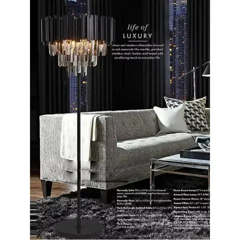 लक्जरी क्रिस्टल आधुनिक फ्लोर लैंप बेडरूम सजावटी टेबल लैंप बेडसाइड लाइट आर्ट विला लिविंग रूम एलईडी लाइटिंग चमकदार 10 best sales क्रिस्टल फ्लोर लैंप - №6