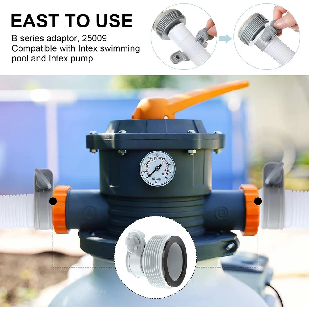 Pool Hose Adapter Conversion Pump Hose Adapter Hose Conversion Adapter Standard B Series Fitting Lightweight Plastic Build