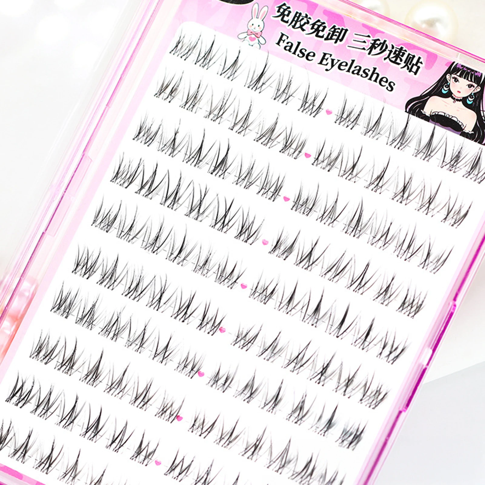 Drücken Sie auf Wimpernverlängerungen, einzelne Cluster, falsche Wimpern, natürliche Wispy Lash Wisps für den täglichen Wimpern-Make-up-Zubehör