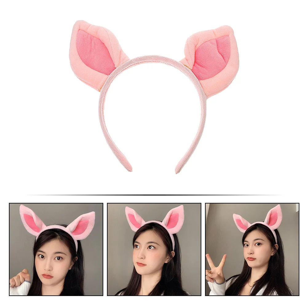 4 Pcs Pig Ear Headband Skincare Halloween Hair Accessories Headgear for Dog Ears Fabric Party Accessory Man Kids Clothes