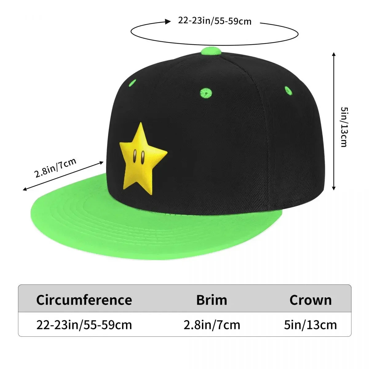 Custom Punk Paddenstoel Koninkrijk Ster Hiphop Baseball Cap Zomer Cartoon Game Flat Skateboard Snapback Dad Hoed