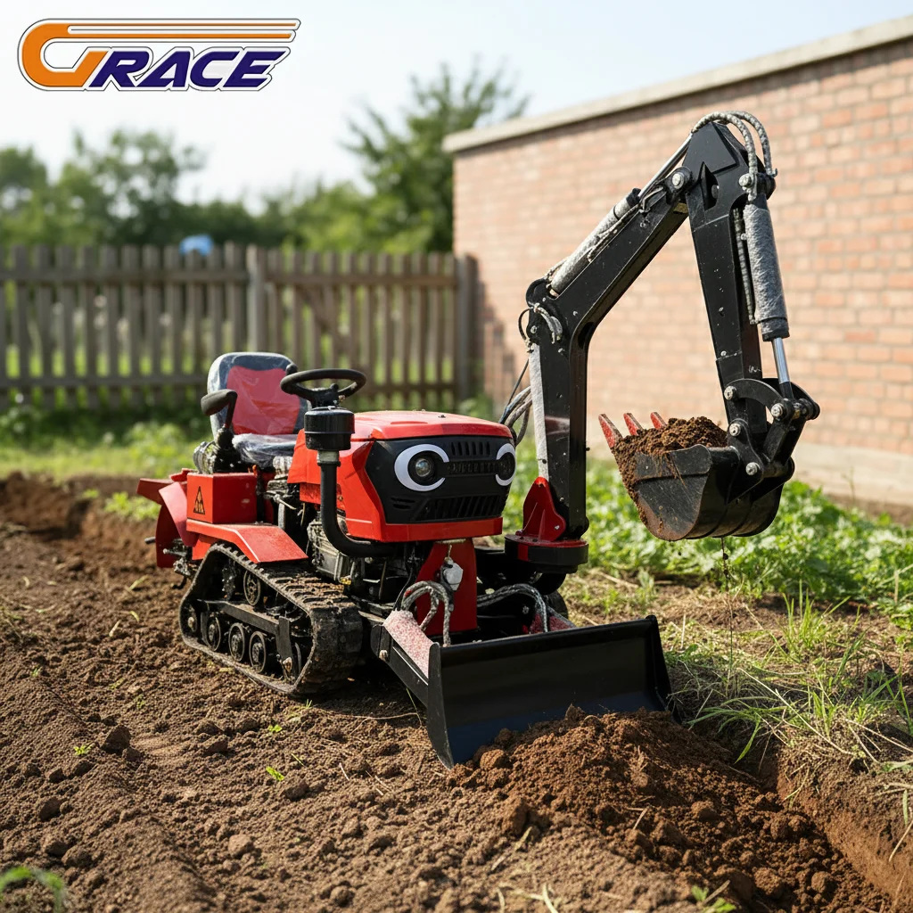 

Customized 35HP Crawler Tractor Kubota Engine Agricultural Machine for Plowing Harrowing Seeding Work with excavator for Sale