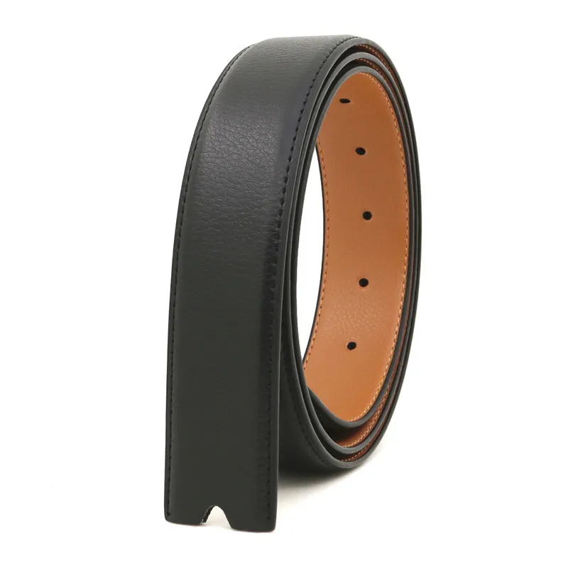 3,3 cm breiter Gürtelriemen mit Stiftschnalle, Gürtelkörper, weiß-blau-grauer, perforierter Gürtel aus echtem Leder ohne Schnalle – Detail 4