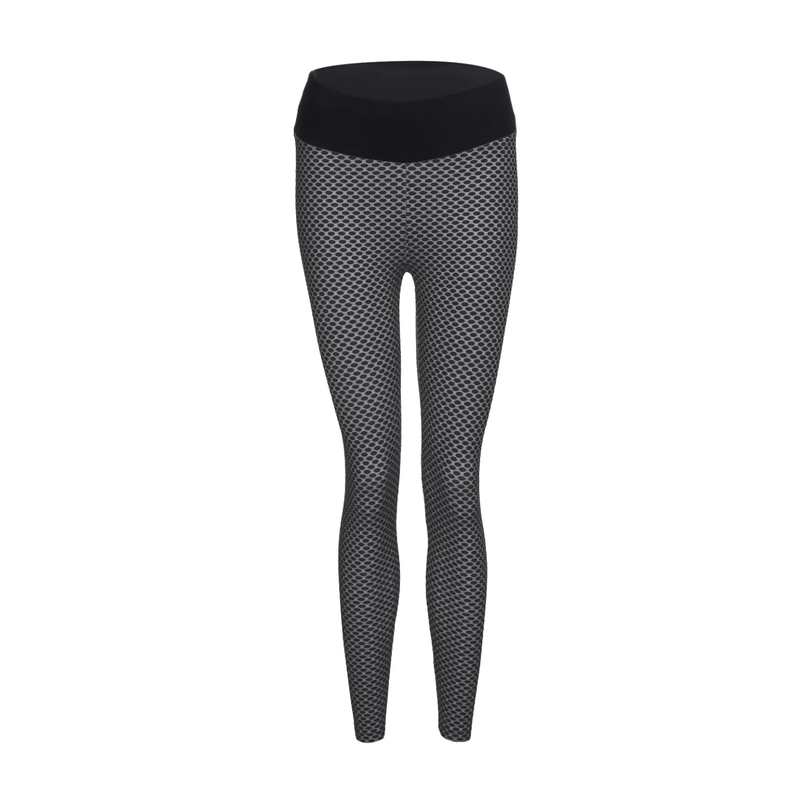 Pantaloni da Yoga a vita alta con punto elastico in tinta unita da donna pantaloni alti alla caviglia pantaloni Skinny elastici in vita da donna