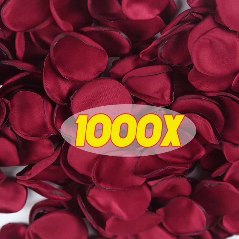 100/1000pcs Artificial Rose Petals Reusable Romantic Burnt Edge Rose Petal Valentine's Day Wedding Party DIY Decoration Supplies