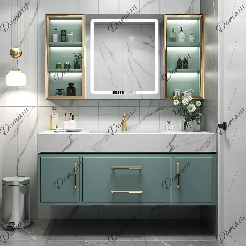XY 70-140Bathroom Storage Cabinet With Mirror Furniture Vanity Light Luxury Slate One Basin Modern Minimalist Hand Wash Combinat