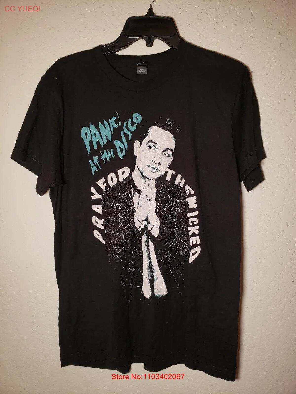 Pânico na discoteca orar para os pecadores malvados 2018 camiseta de concerto tamanho médio