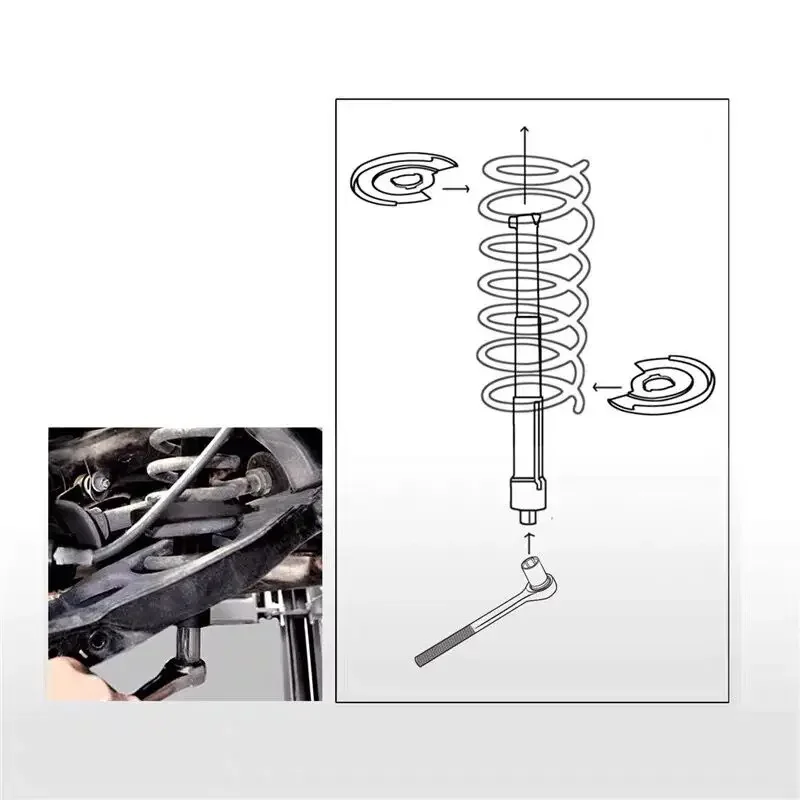 5pc Coil Spring Compressor Telescopic Repair Tool Kit Strut Tool For Mercedes Benz W123 W124 W202