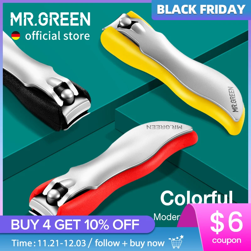 MR.GREEN Colorful Nail Clippers Anti-Splash Nail Cutter Detachable Design Fingernail Clippers Stainless Steel Manicure Nail Tool