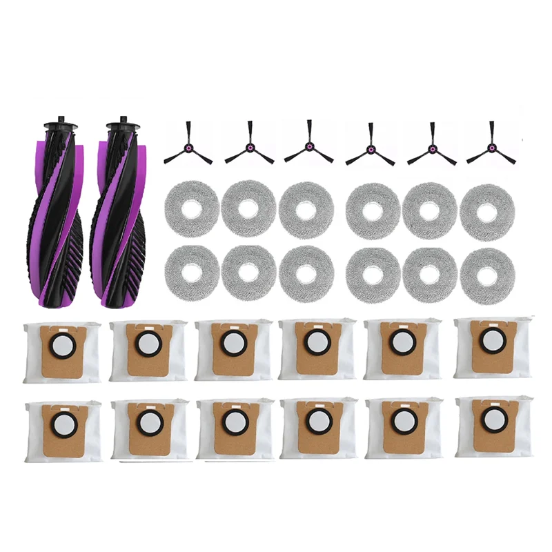 

【24 часа-распродажа!】Для JONR P20 PRO, аксессуары для пылесоса, 32 шт., роликовая боковая щетка, накладка для швабры, мешок для пыли