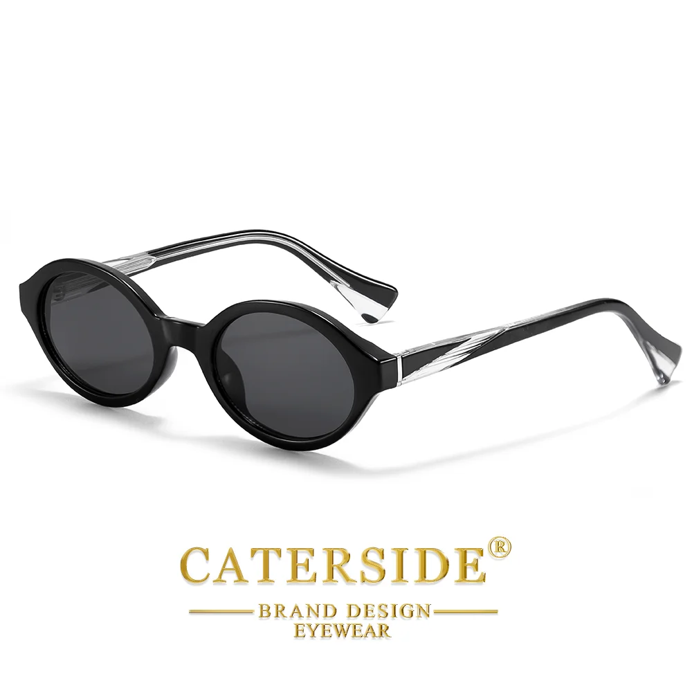 CATERSIDE Retro Damen-Sonnenbrille mit ovalen Gläsern und hochwertigen, dicken Rahmen, Herren-Brille für Outdoor-Fahrten, modische Street-Style-Brille, UV40 – Detail 12
