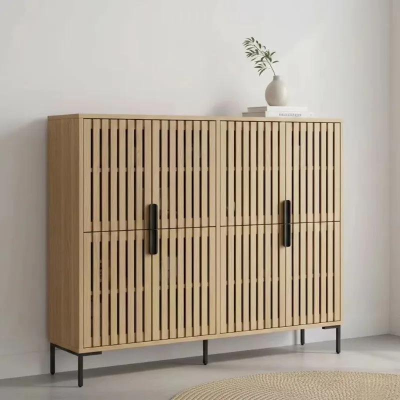 Modern apartment wooden shoe cabinet racks for home furniture save space and are easy to assemble