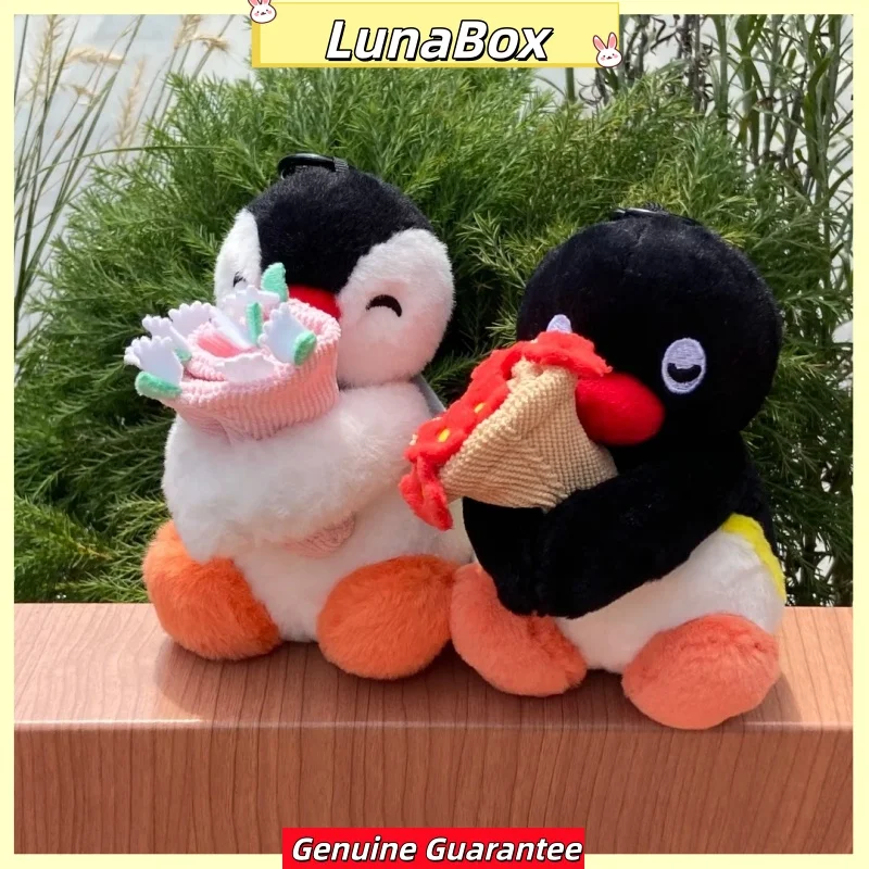 

New Genuine Pingu Flower Language Series Plush Keychain Lovely Pinga Penguin Bell Flower Doll Kid Backpack Charm Birthday Gift