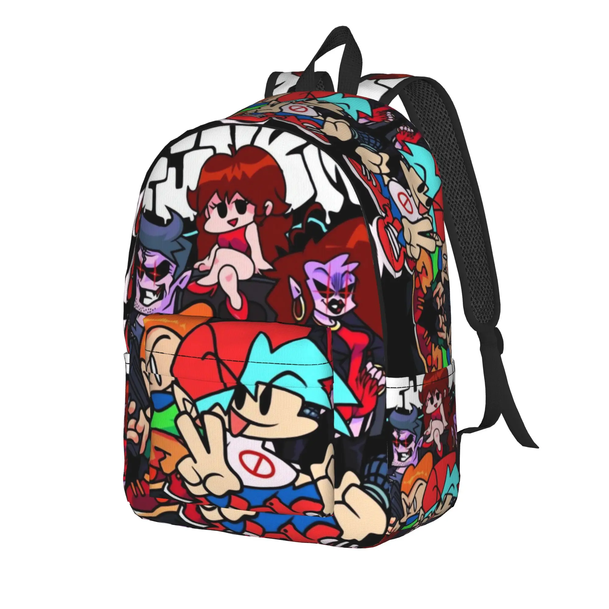 Cartoon Youthful Friday Night Funkin Backpack  Cool Backpacks Men Travel Lightweight High School Bags Designer Rucksack