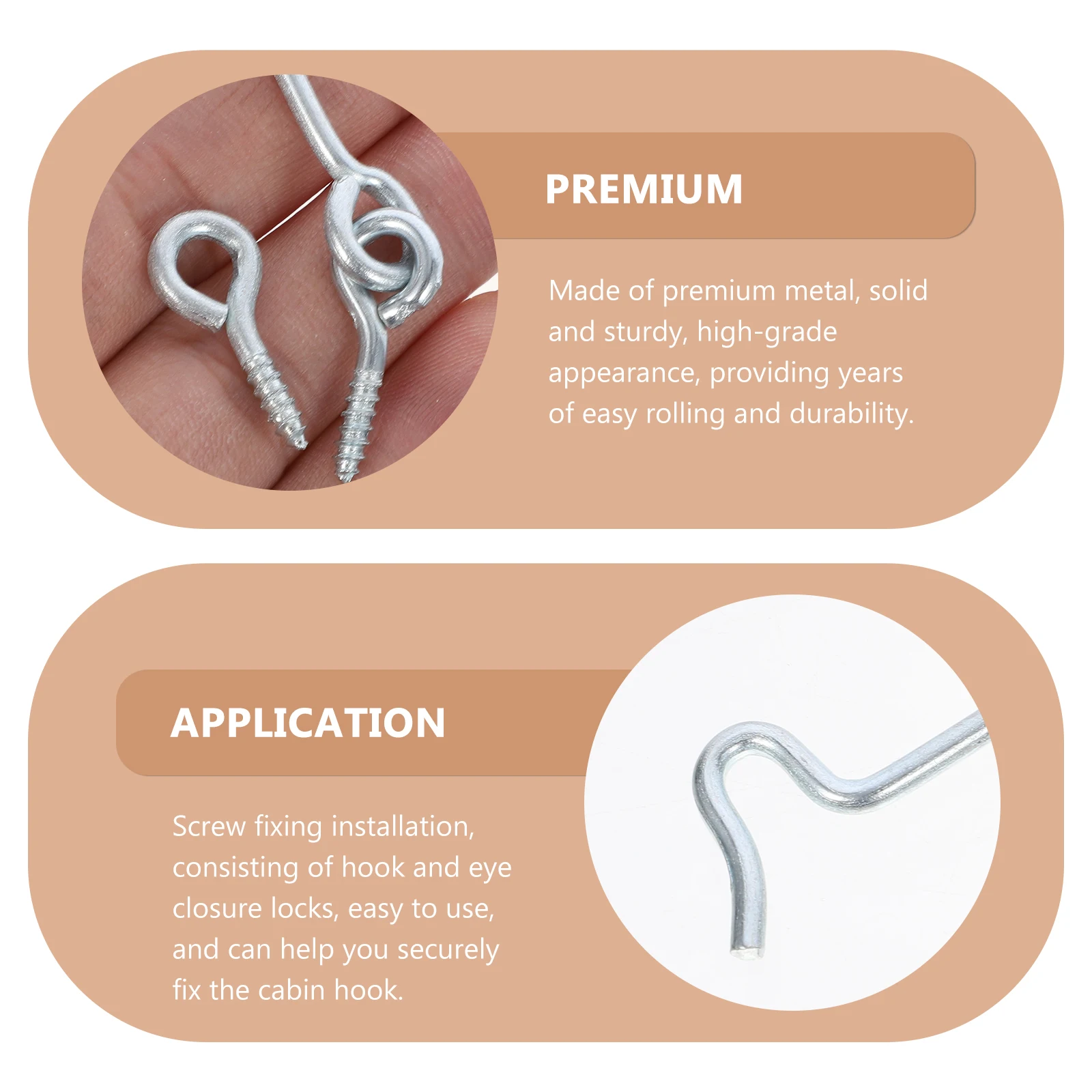 

4Sets Door Hook Premium Carbon Steel for Window and Door Fixing Smooth Locking Safety Latch Hook and Eye Latch