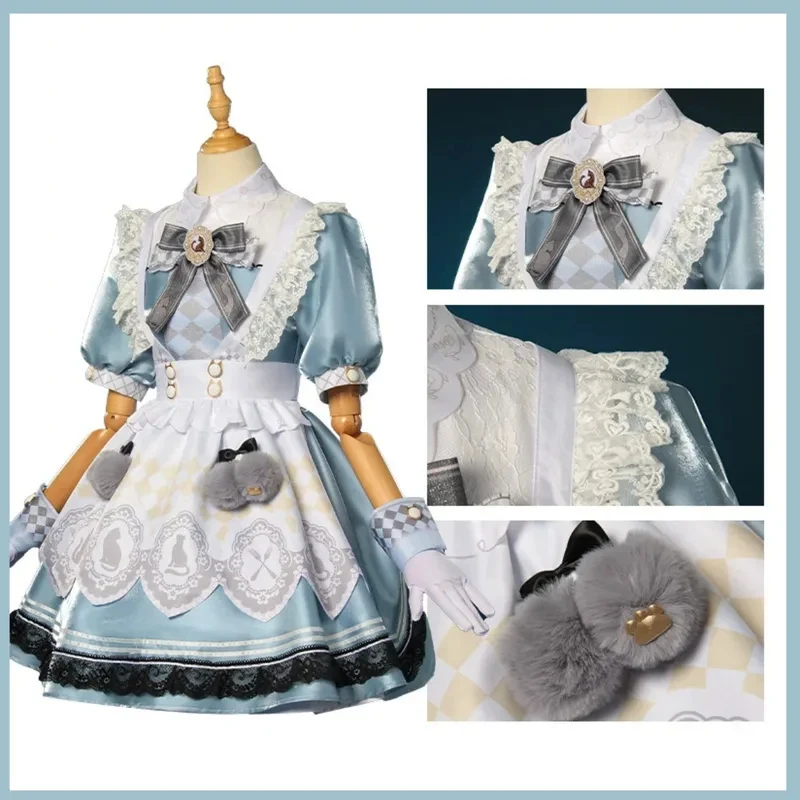 5;e,8\v,5/XQGame Infinity Nikki Cosplay Costume Tea Party Blue Kawaii Princess Dress Lolita Skirt Woman Cute Carnival f,5'h\8/m' view 2