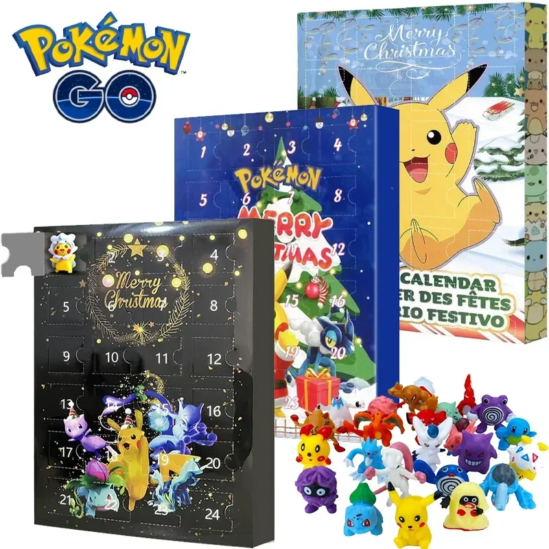 24pcs Pokemon Christmas Advent Calendar for Kids Pikachu Surprise Box Juguetes Toys for Children 2024 Navidad Gifts