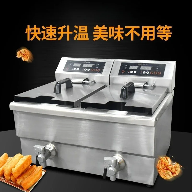 Electric furnace Single cylinder Double cylinder Chicken chops French fries Fryer Stainless steel Thickened commercial