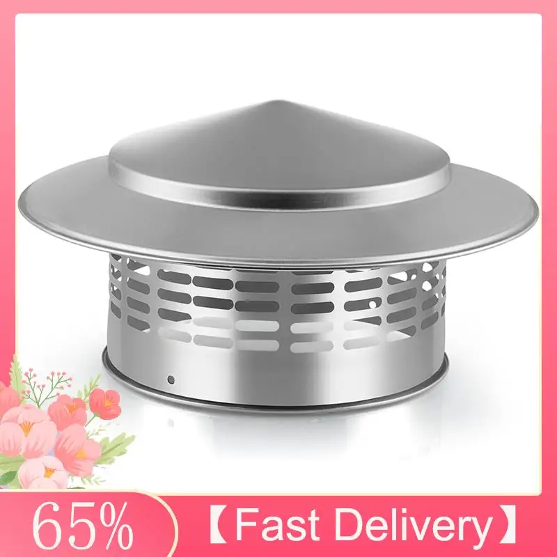 ~Latest Model Round Chimney Cap With Screen , 304 Stainless Steel Stove Pipe Topper For Exterior Fireplace Flue Cover