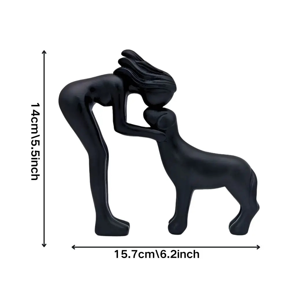 1 Girl and Dog Friendship, Girl and Dog Statue, Remember Their Friendship, Dog Commemorative Gift,Beautiful Home Decoration Gift