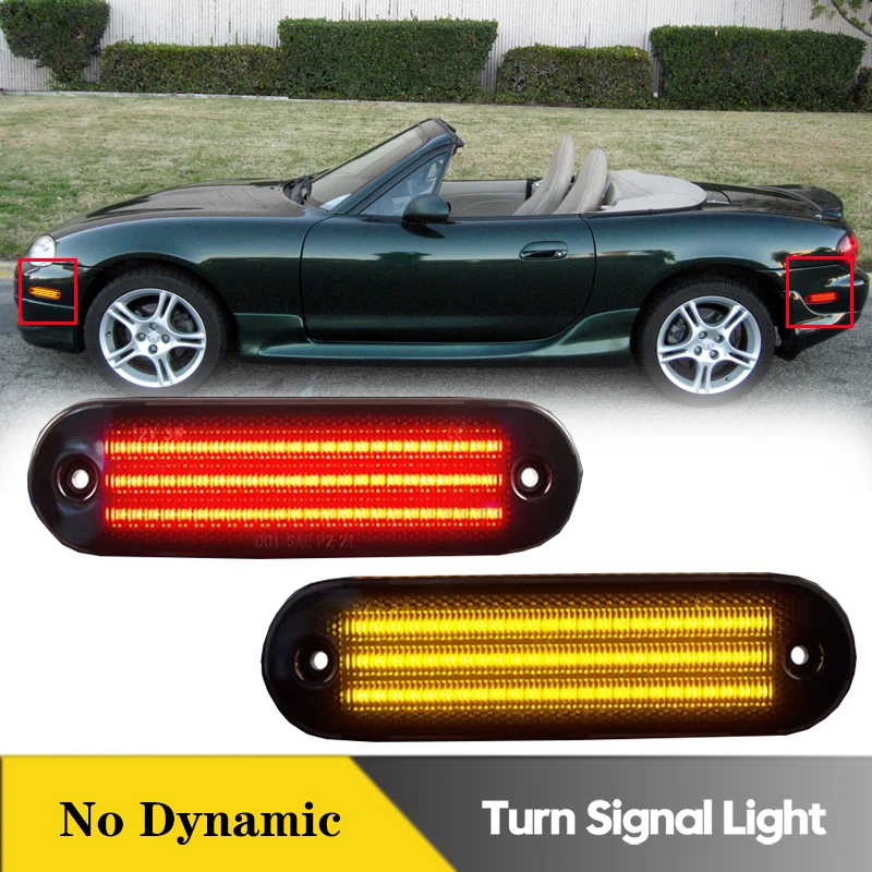 

2Pcs LED Dual Rows Front Rear Bumper Side Marker Turn Signal Lgihts For Mazda Miata MX-5 1990-2005 Car Stoplight Brake Lamps