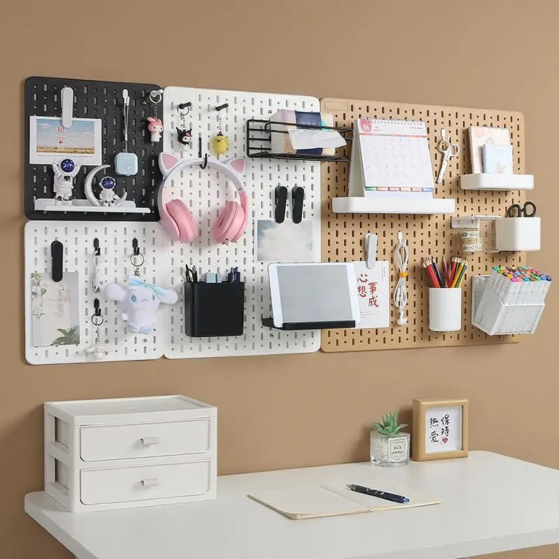 Complete Set Wall-Mounted Storage Board No Drilling Required Versatile Hole Board for Organization And Home Decor view 3