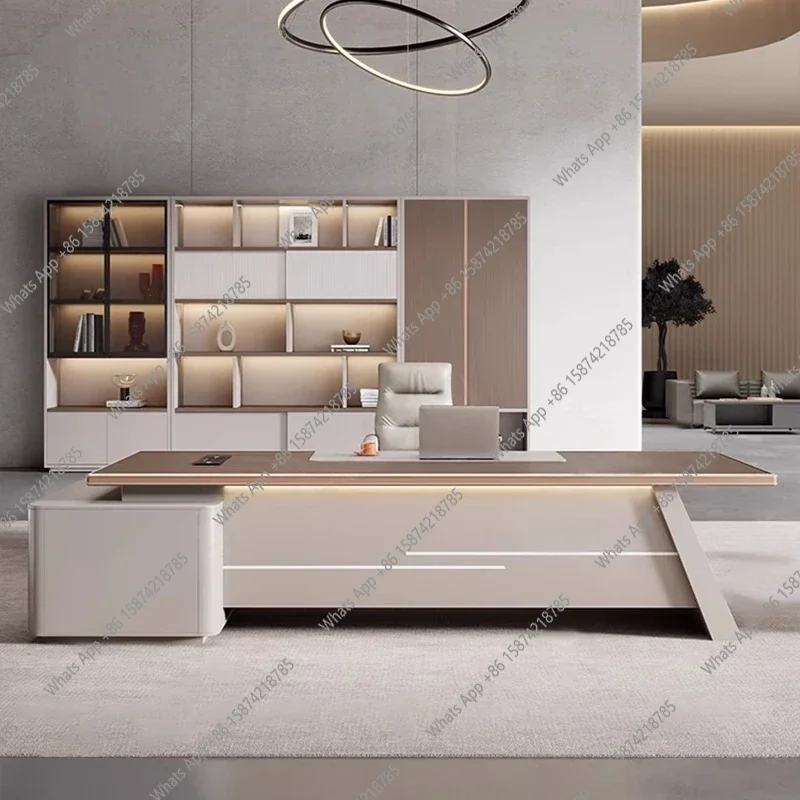 High Quality Desk European Minimalist Storage Accessories Cabinet Executive Corner Office Desk Art Work Escritorio Furniture