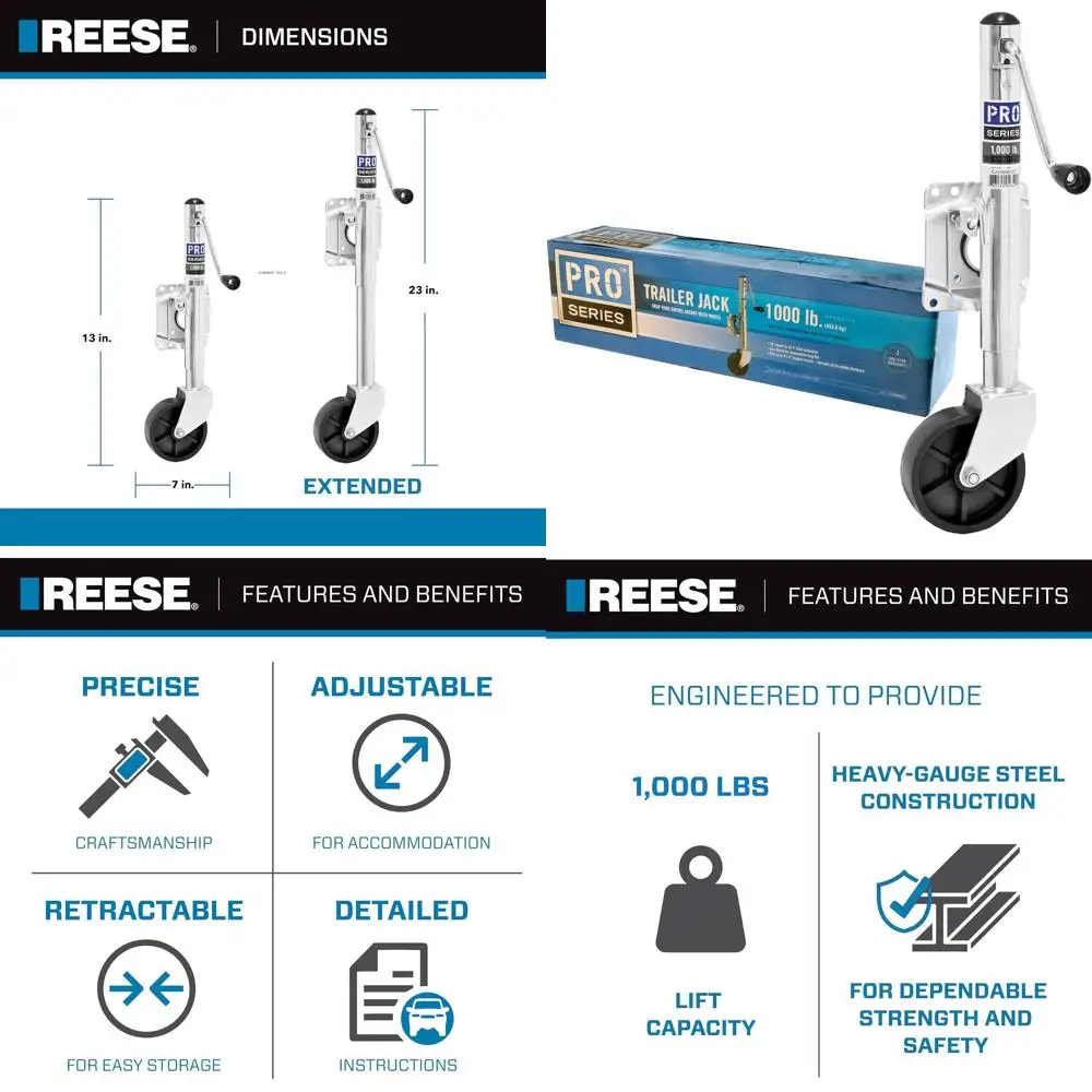 

Домкрат для прицепа Pro Series EJ10000101, боковое крепление, 1000 фунтов. Вместимость подъема, боковой ветер, на болтах, 10-дюймовое путешествие